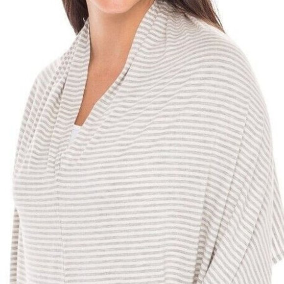 SECRET TREASURES Gray White Striped Cover-Up Rayon Spandex Stretch S-M-L… - Picture 4 of 4